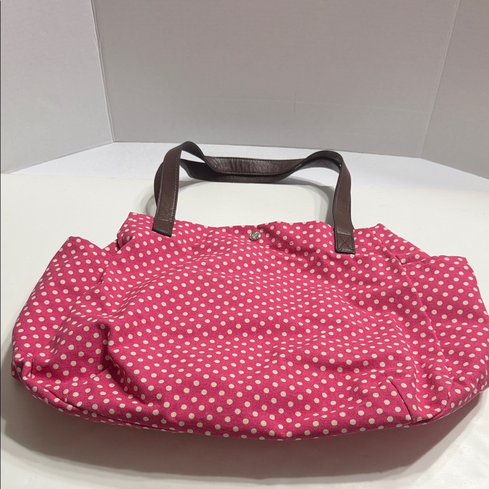 Arizona Jean Company Pink and White Polka Dot Tote